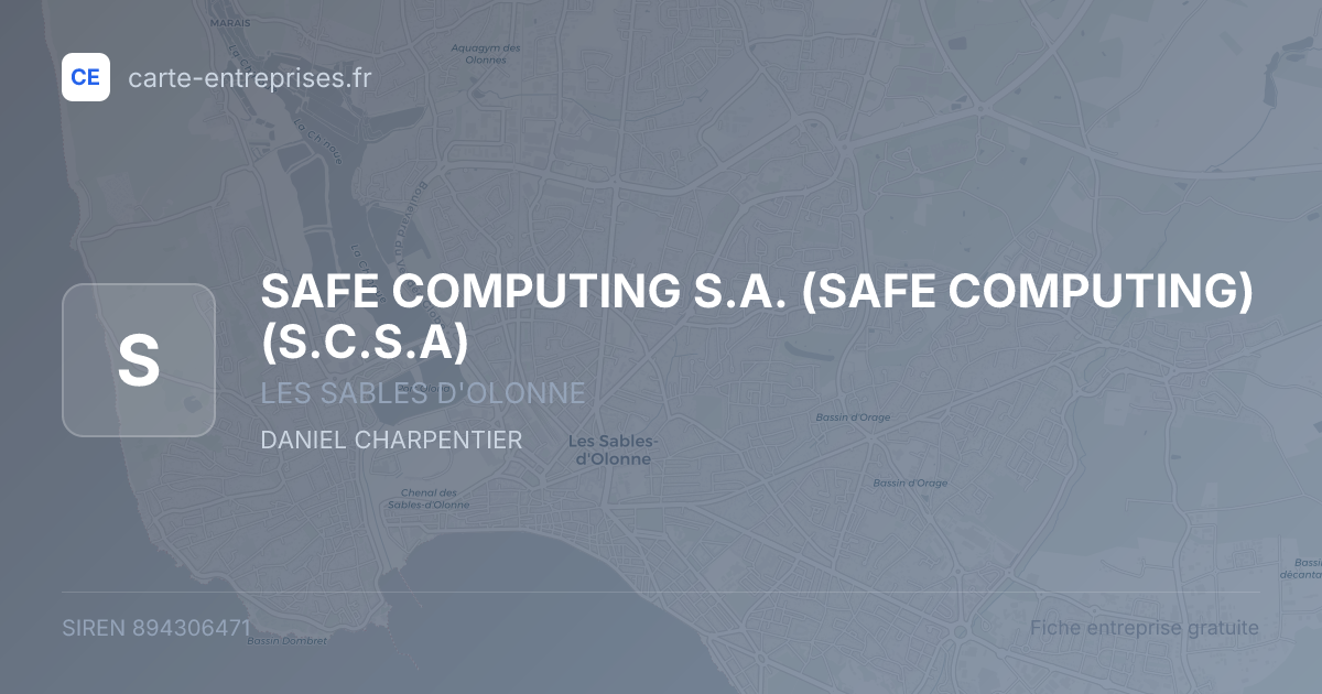 SAFE COMPUTING S.A. (SAFE COMPUTING) (S.C.S.A) — 894306471 — fiche entreprise