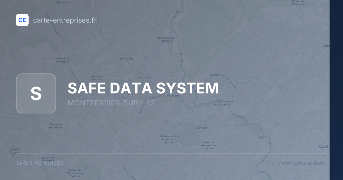 SAFE DATA SYSTEM — 401991229 — fiche entreprise