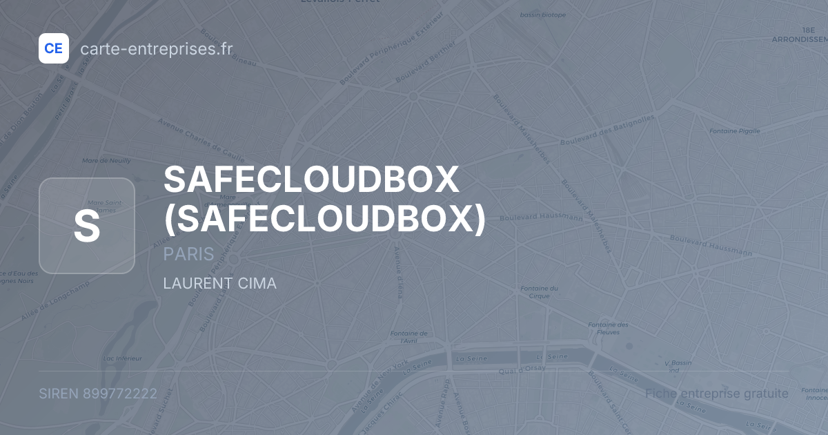 SAFECLOUDBOX — 899772222 — fiche entreprise