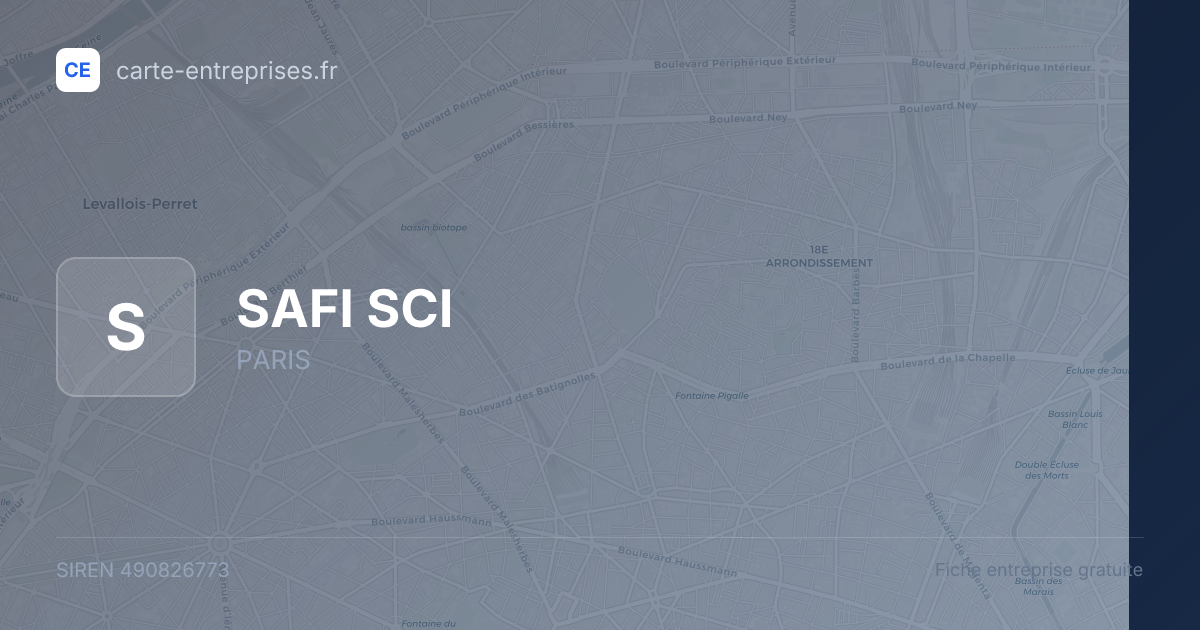 SAFI SCI — 490826773 — fiche entreprise