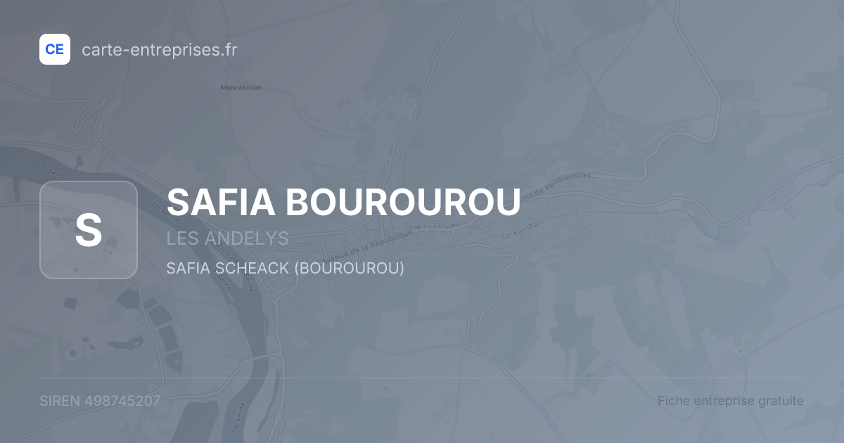 SAFIA BOUROUROU — 498745207 — fiche entreprise