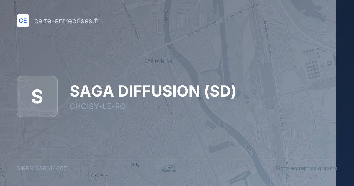 SAGA DIFFUSION (SD) — 389314667 — fiche entreprise