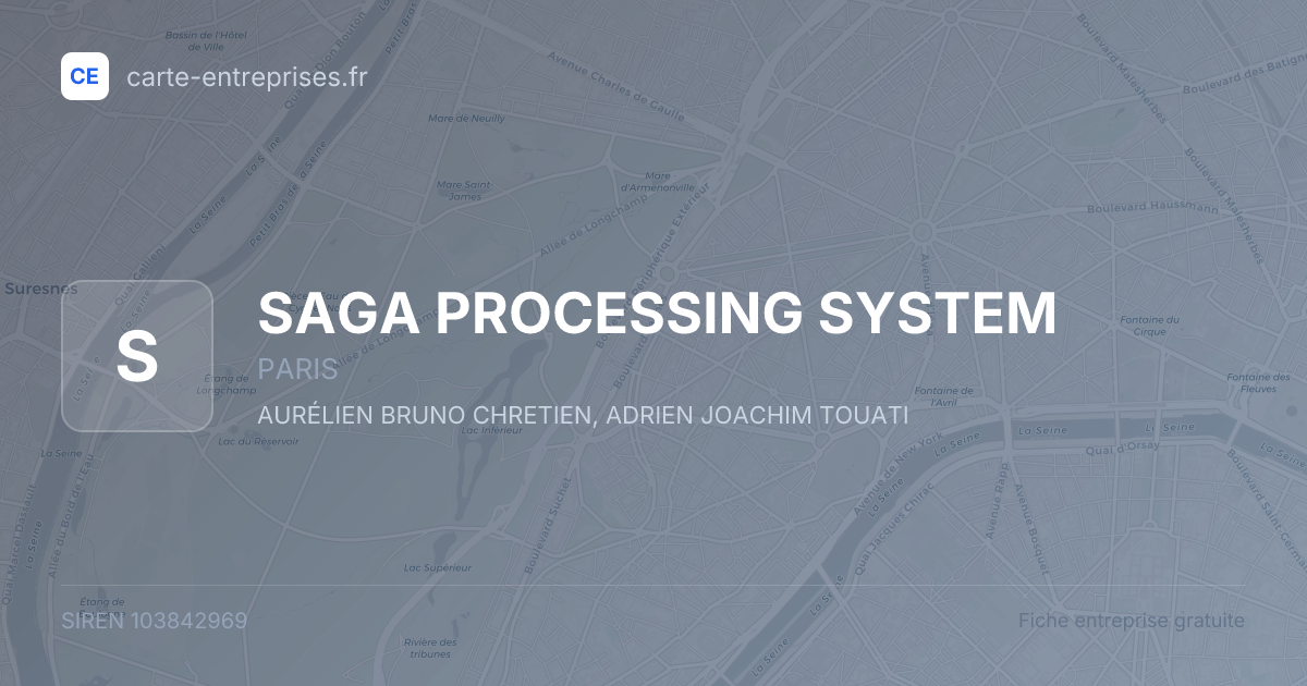 SAGA PROCESSING SYSTEM — 103842969 — fiche entreprise