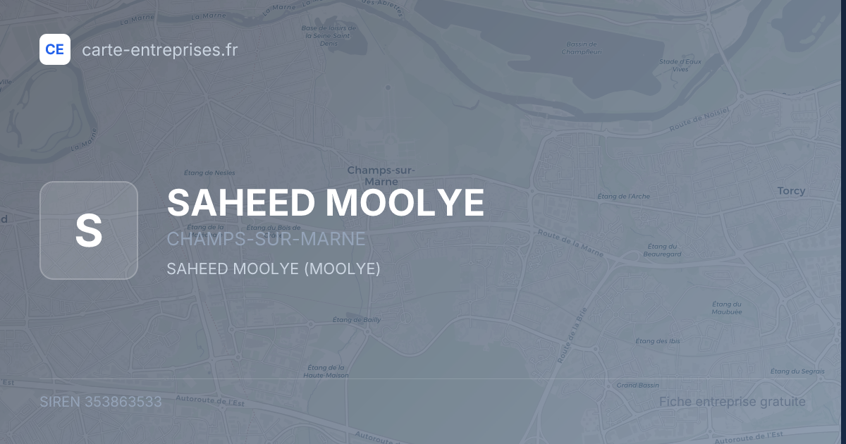 SAHEED MOOLYE — 353863533 — fiche entreprise