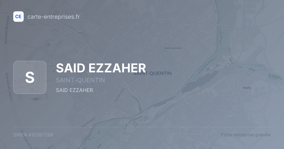 SAID EZZAHER — 415387299 — fiche entreprise