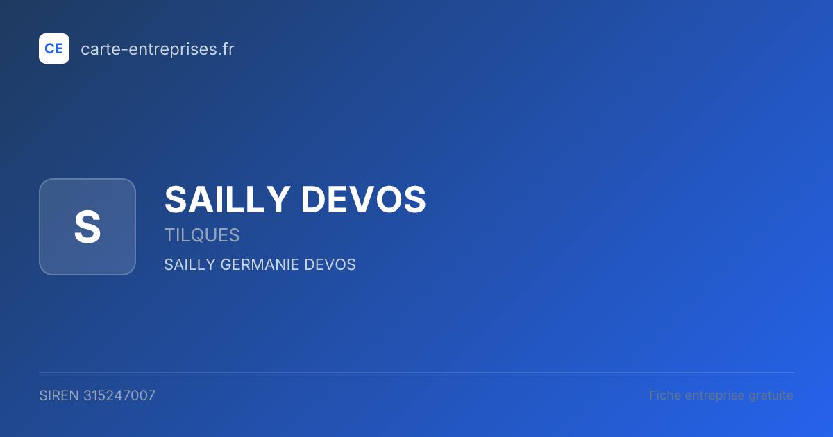 SAILLY DEVOS — 315247007 — fiche entreprise