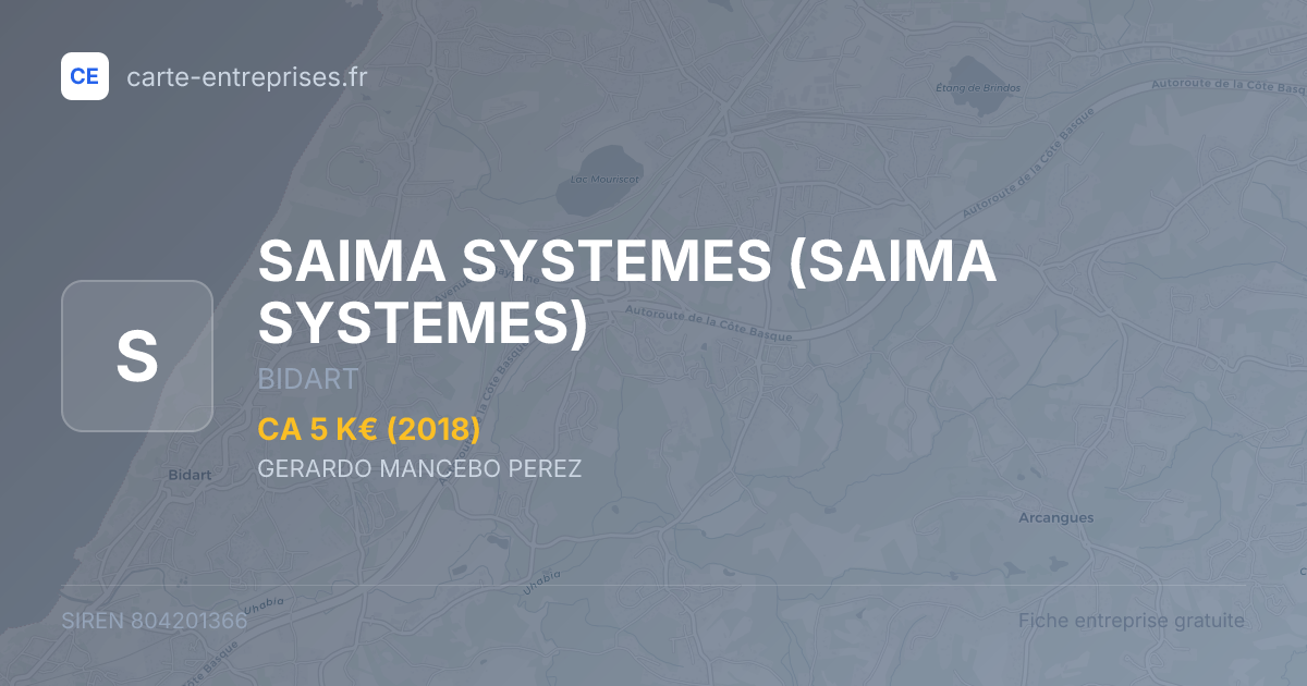 SAIMA SYSTEMES — 804201366 — fiche entreprise