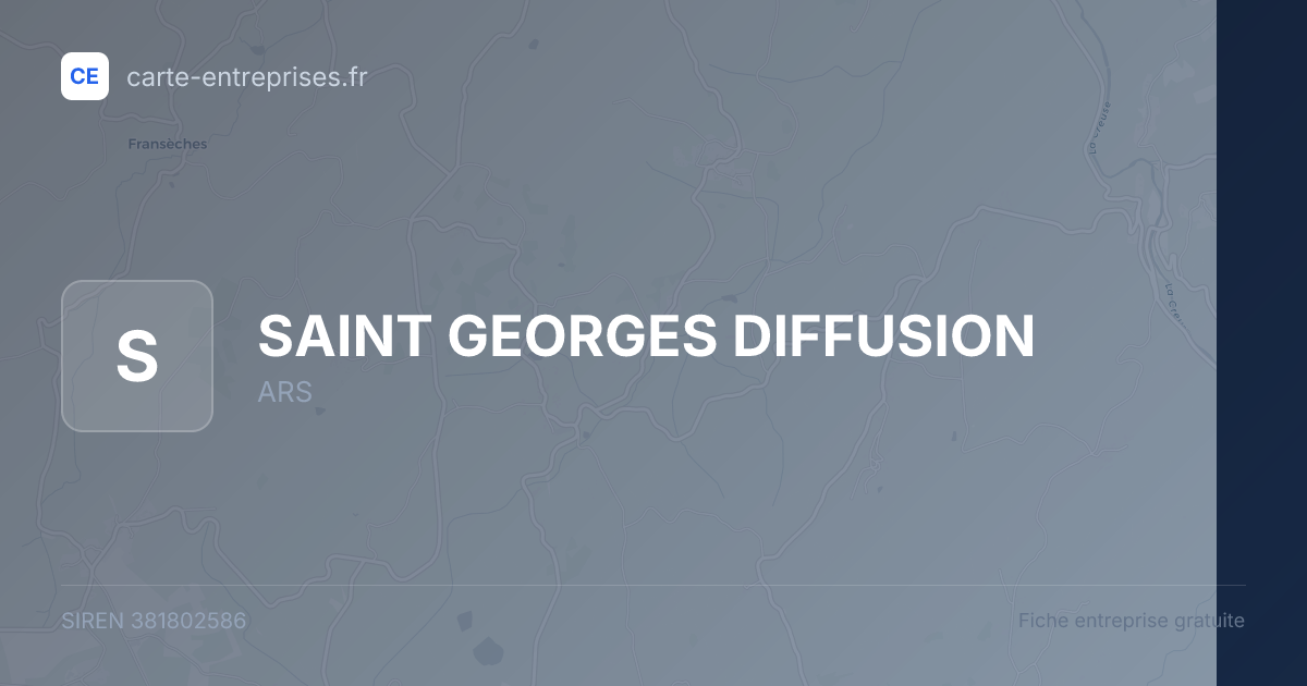 SAINT GEORGES DIFFUSION — 381802586 — fiche entreprise