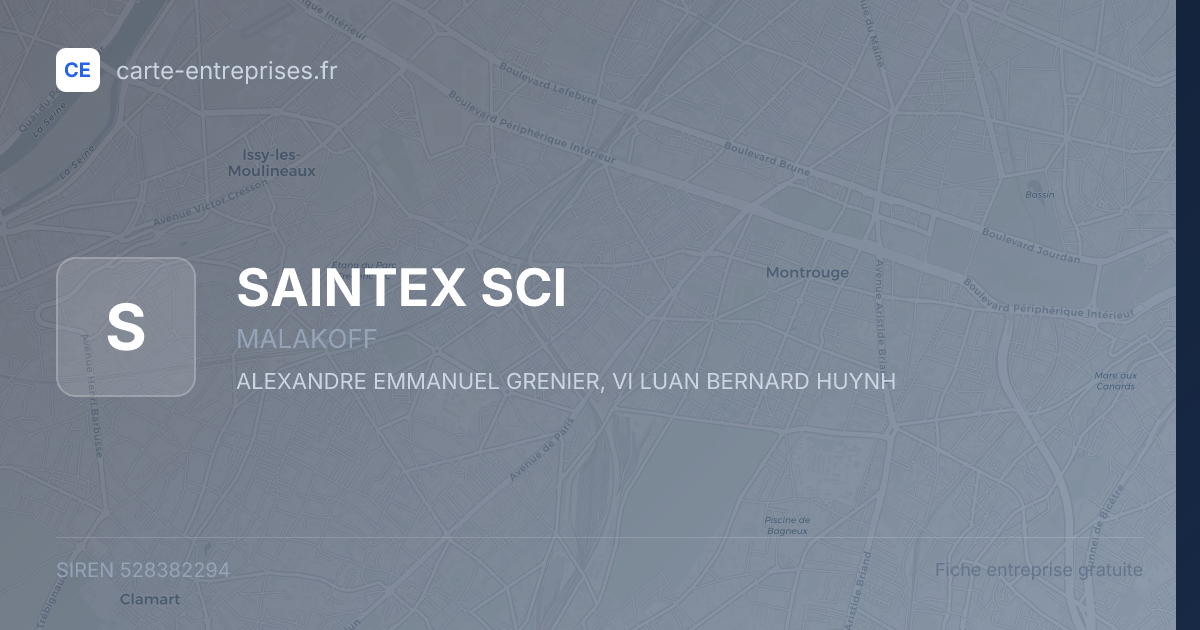 SAINTEX SCI — 528382294 — fiche entreprise