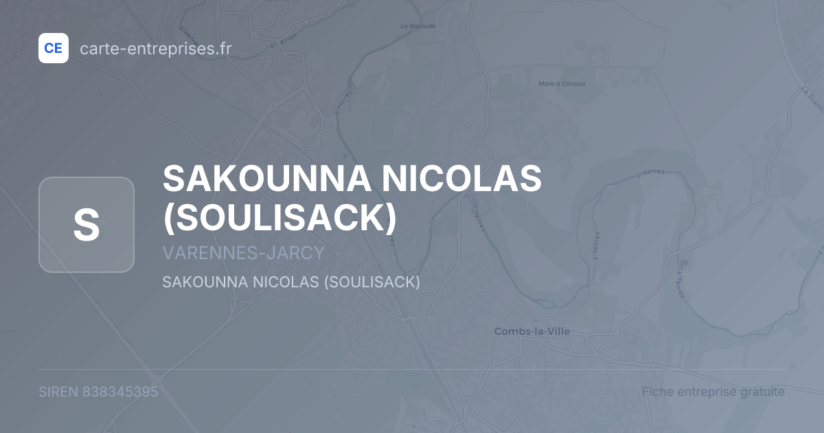 SAKOUNNA NICOLAS (SOULISACK) — 838345395 — fiche entreprise
