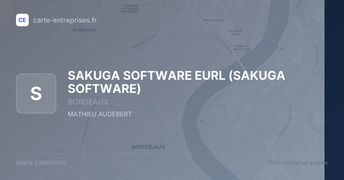 SAKUGA SOFTWARE EURL (SAKUGA SOFTWARE) — 938650009 — fiche entreprise