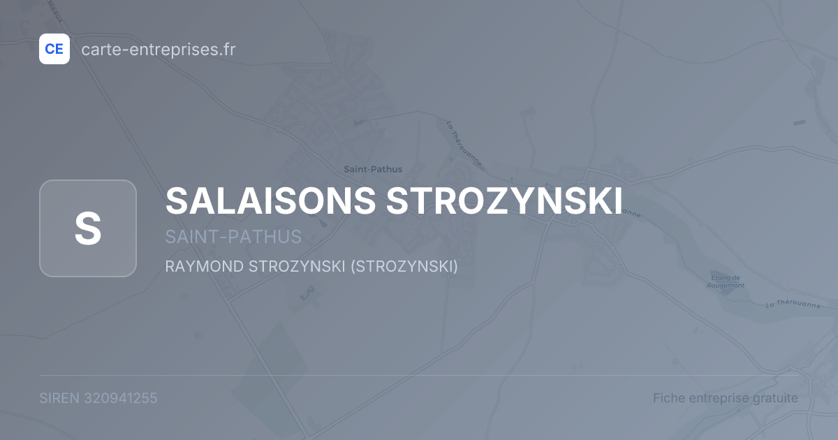 SALAISONS STROZYNSKI — 320941255 — fiche entreprise