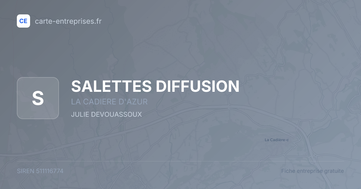 SALETTES DIFFUSION — 511116774 — fiche entreprise