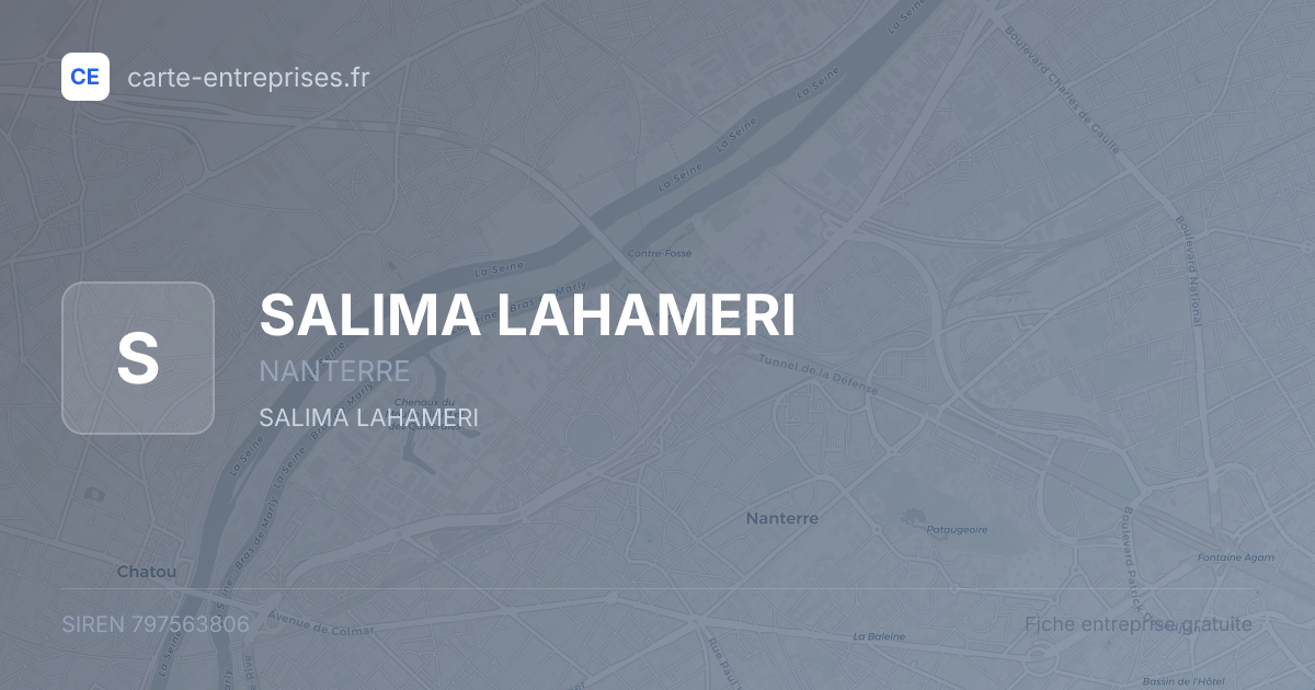SALIMA LAHAMERI — 797563806 — fiche entreprise