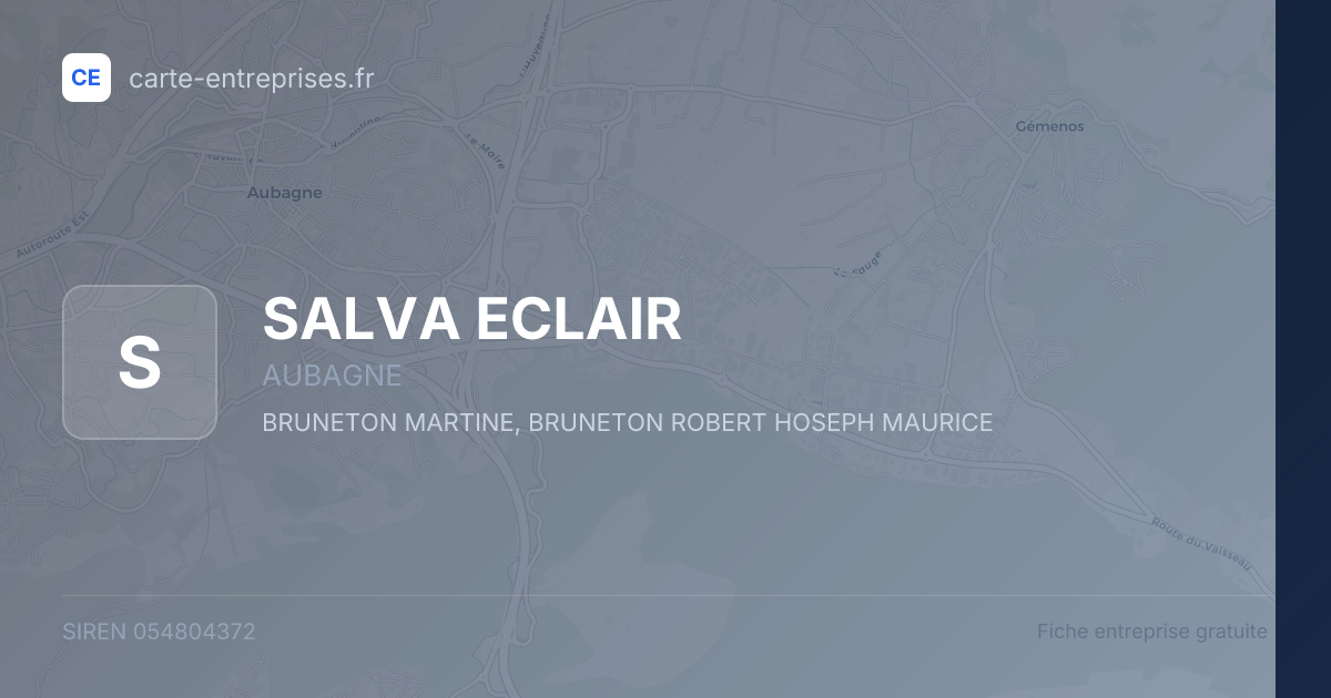 SALVA ECLAIR — 054804372 — fiche entreprise