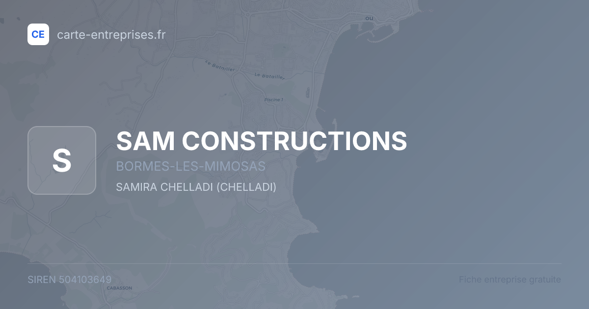 SAM CONSTRUCTIONS — 504103649 — fiche entreprise