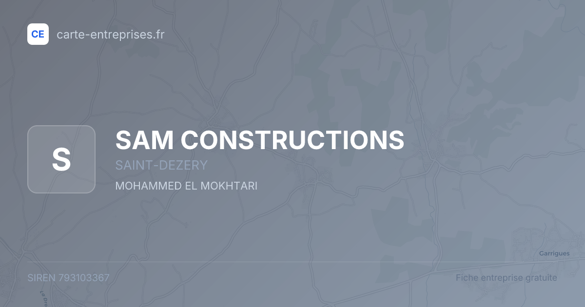 SAM CONSTRUCTIONS — 793103367 — fiche entreprise