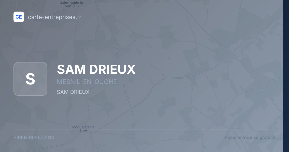 SAM DRIEUX — 992677013 — fiche entreprise