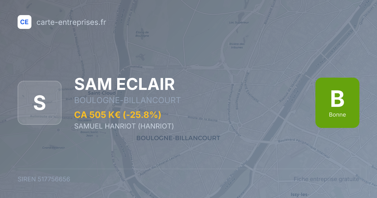 SAM ECLAIR — 517756656 — fiche entreprise