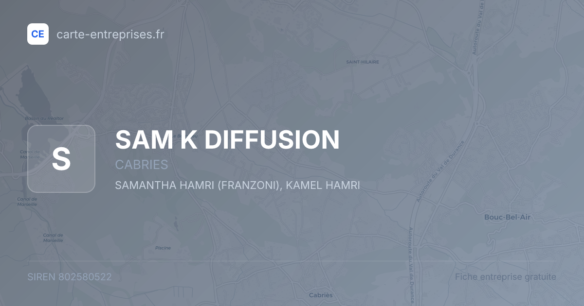 SAM K DIFFUSION — 802580522 — fiche entreprise