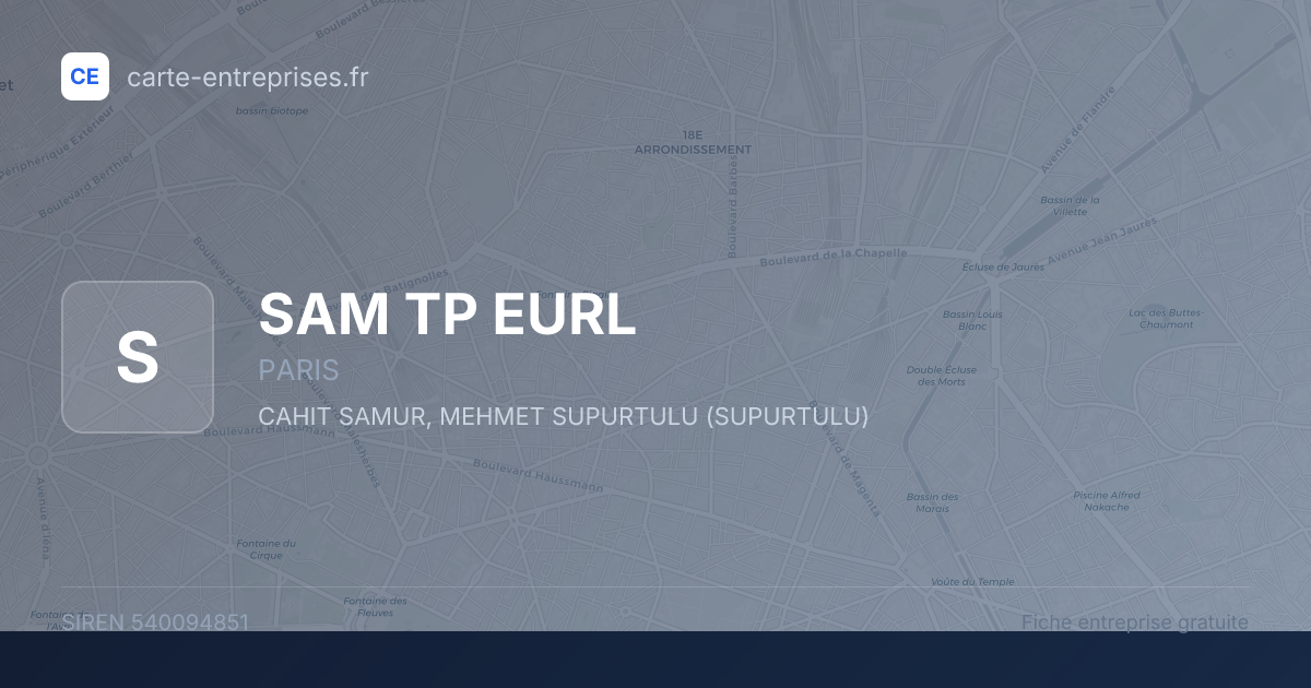 SAM TP EURL — 540094851 — fiche entreprise