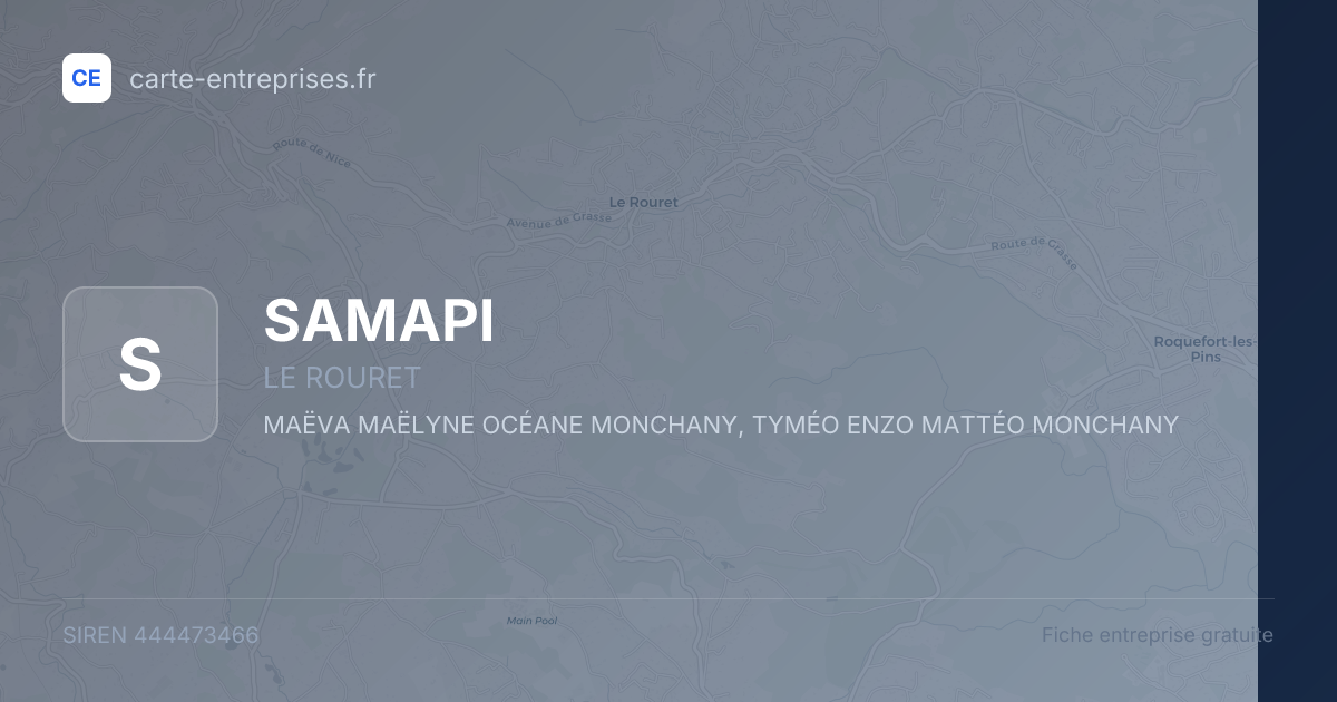 SAMAPI — 444473466 — fiche entreprise