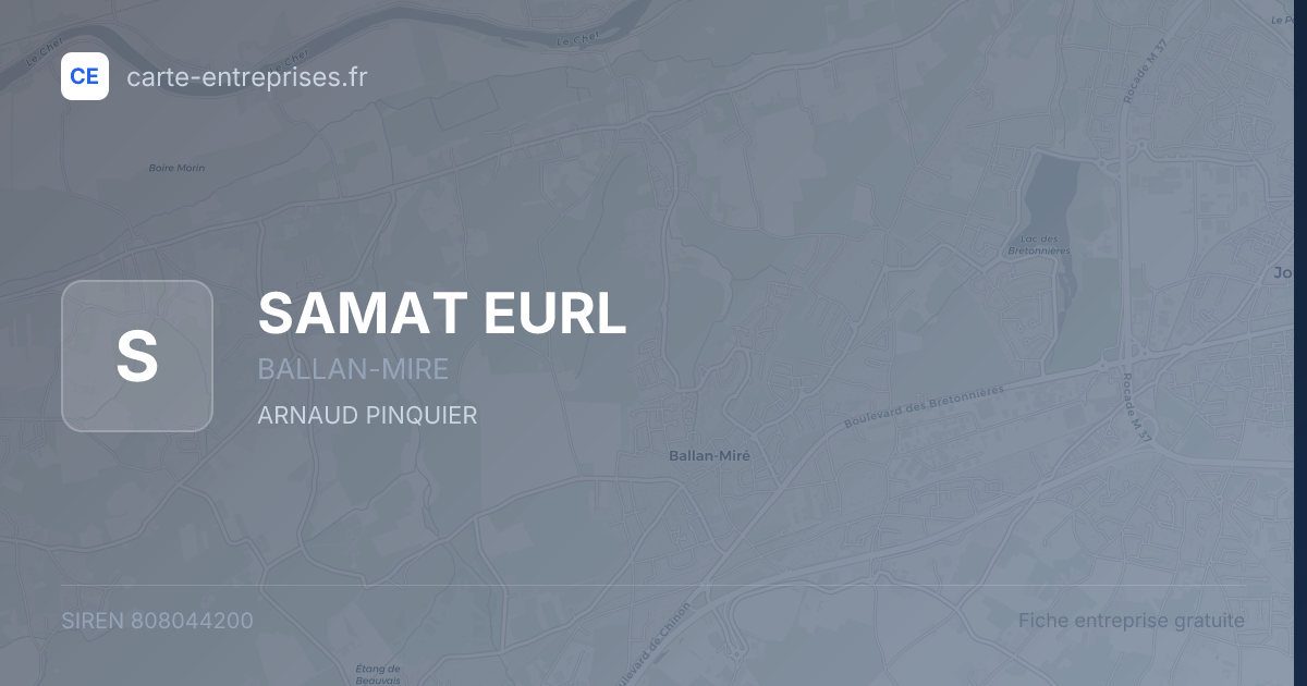 SAMAT EURL — 808044200 — fiche entreprise
