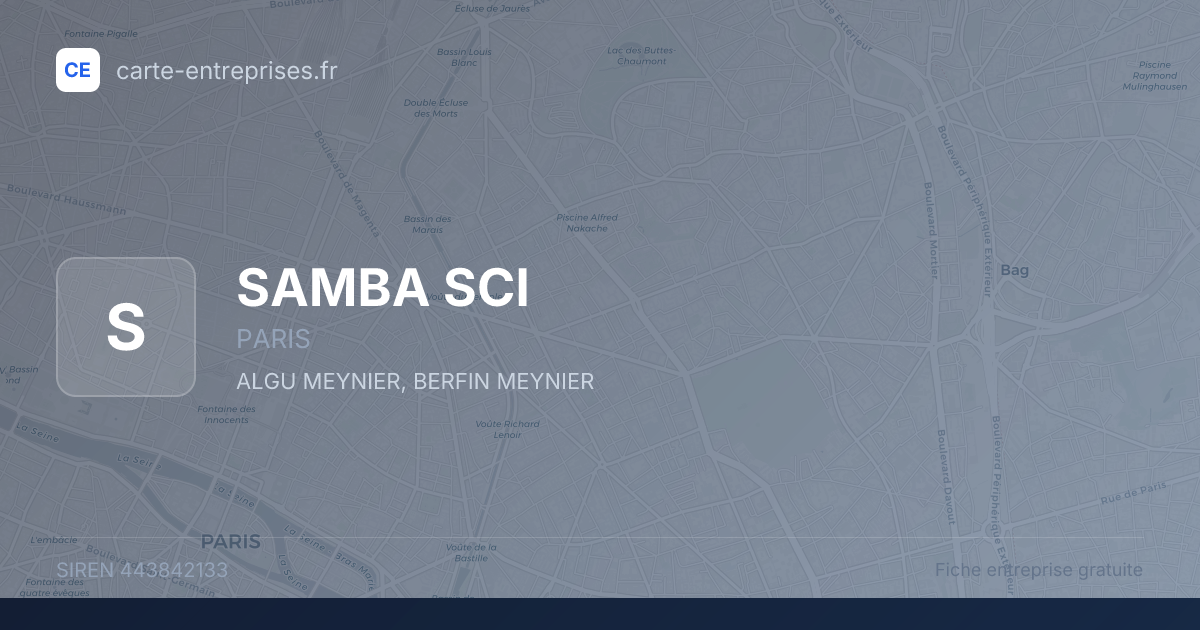 SAMBA SCI — 443842133 — fiche entreprise