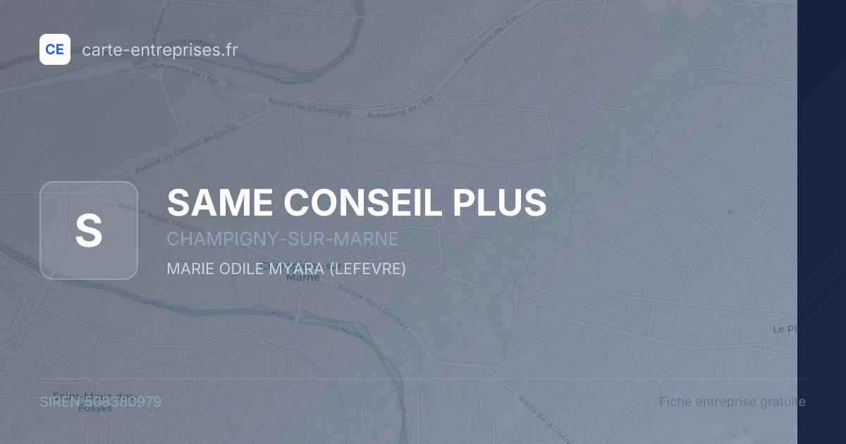 SAME CONSEIL PLUS — 508380979 — fiche entreprise