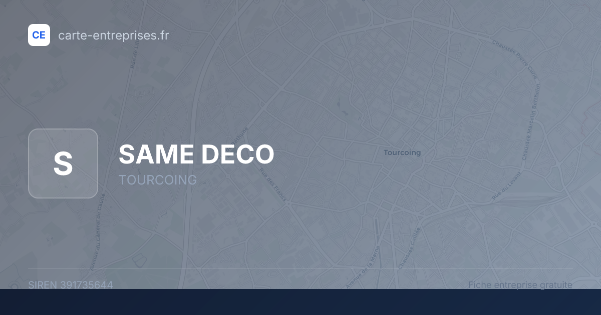 SAME DECO — 391735644 — fiche entreprise