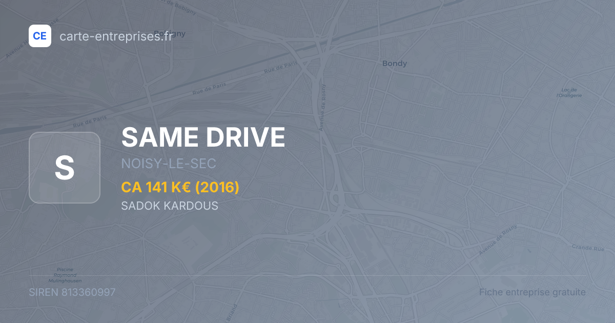 SAME DRIVE — 813360997 — fiche entreprise