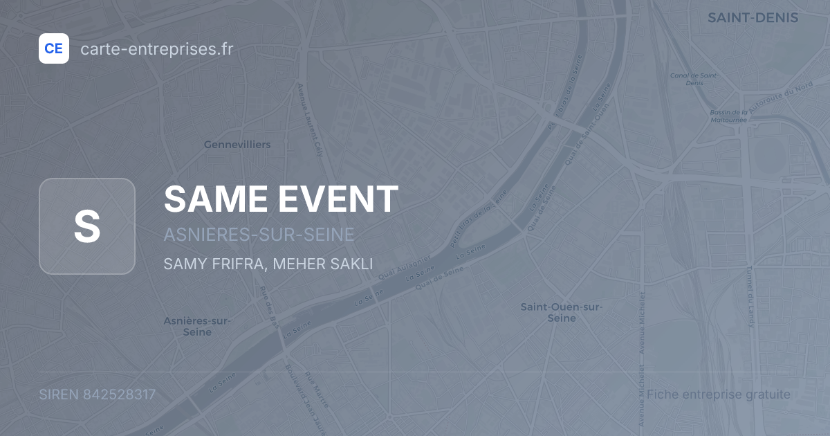 SAME EVENT — 842528317 — fiche entreprise