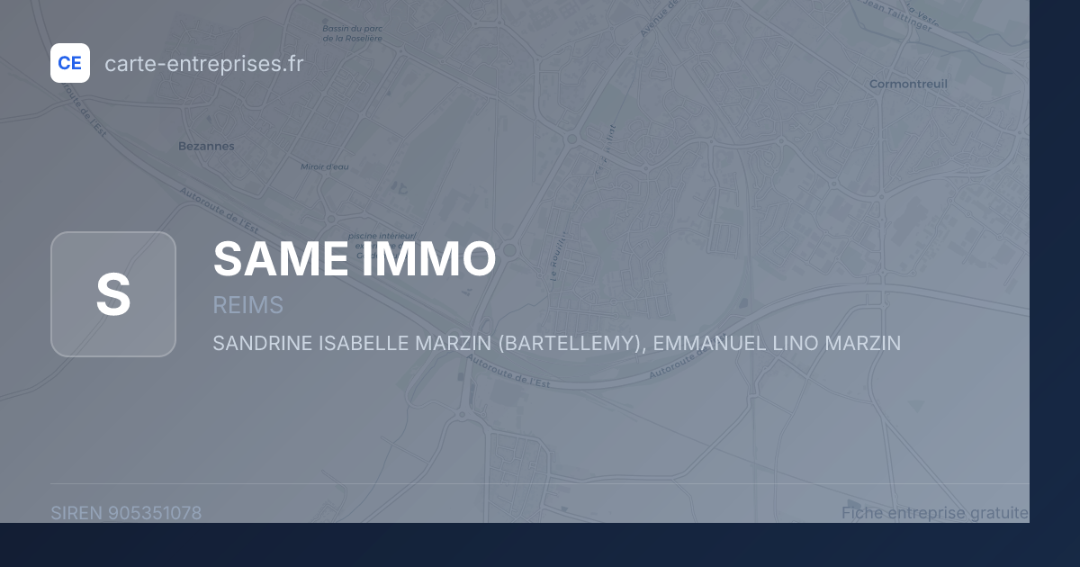 SAME IMMO — 905351078 — fiche entreprise