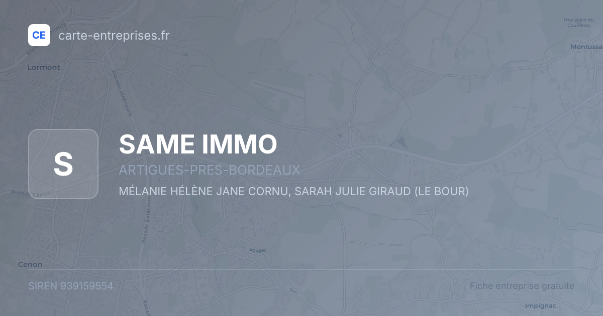 SAME IMMO — 939159554 — fiche entreprise