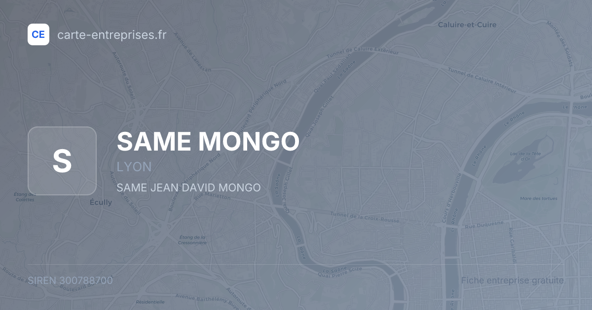 SAME MONGO — 300788700 — fiche entreprise