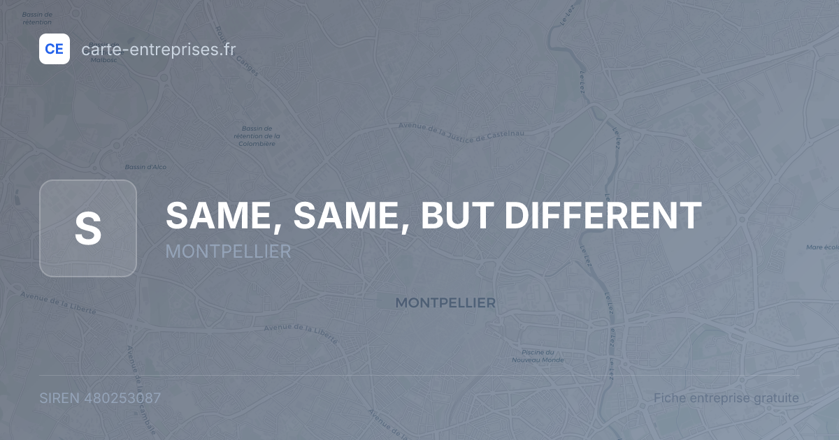 SAME, SAME, BUT DIFFERENT — 480253087 — fiche entreprise