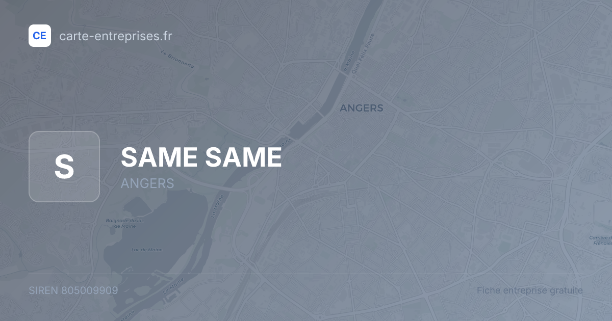 SAME SAME — 805009909 — fiche entreprise