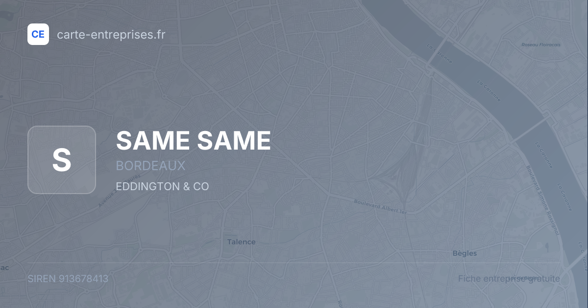 SAME SAME — 913678413 — fiche entreprise