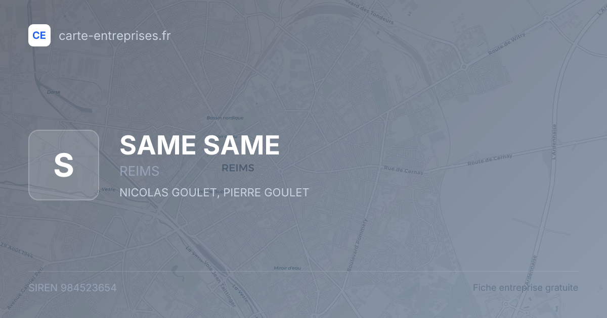 SAME SAME — 984523654 — fiche entreprise