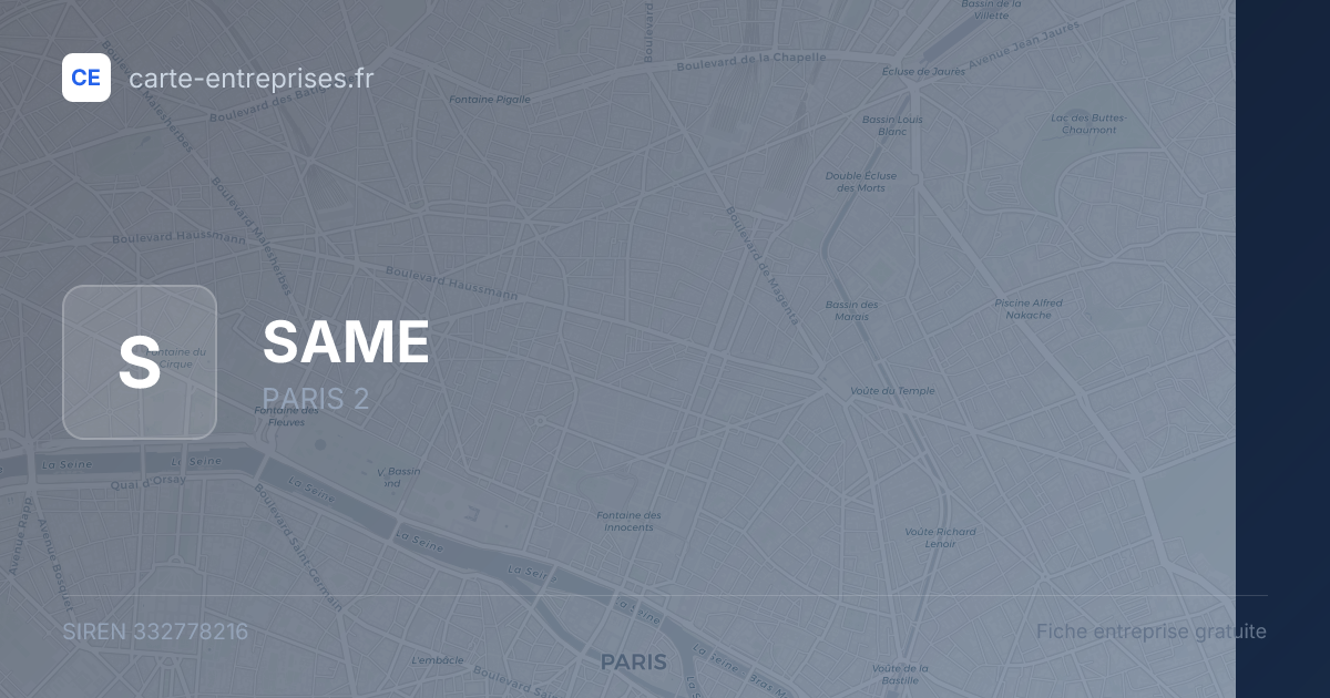 SAME — 332778216 — fiche entreprise