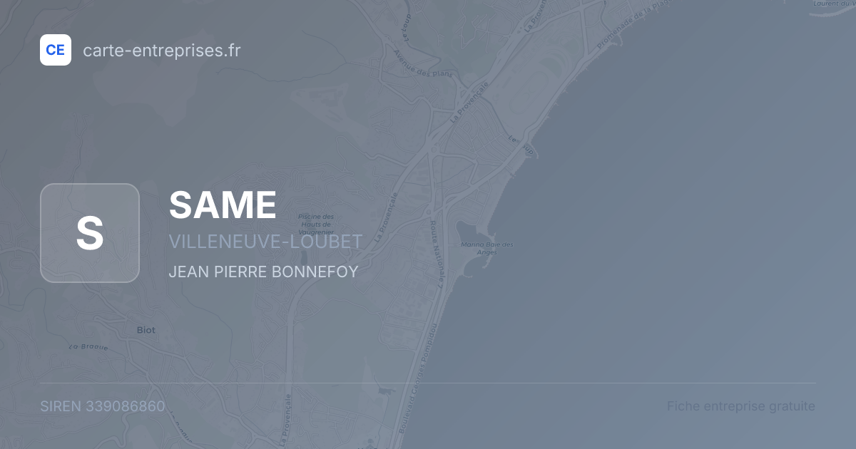 SAME — 339086860 — fiche entreprise