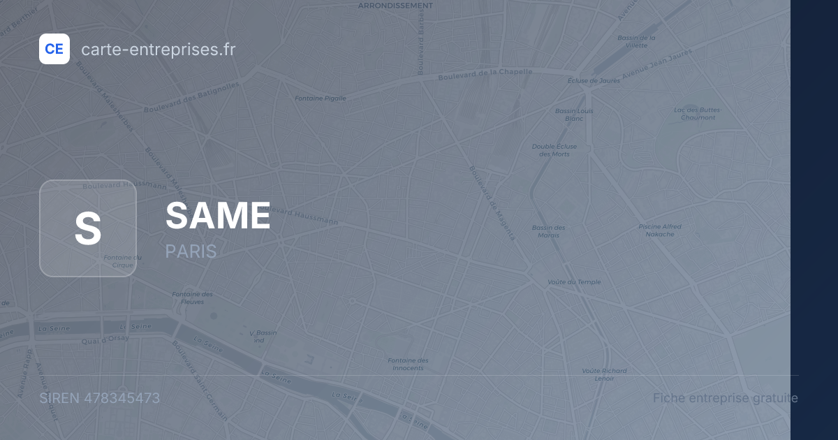 SAME — 478345473 — fiche entreprise