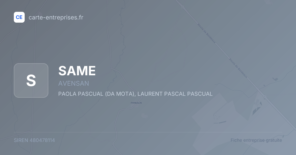 SAME — 480478114 — fiche entreprise