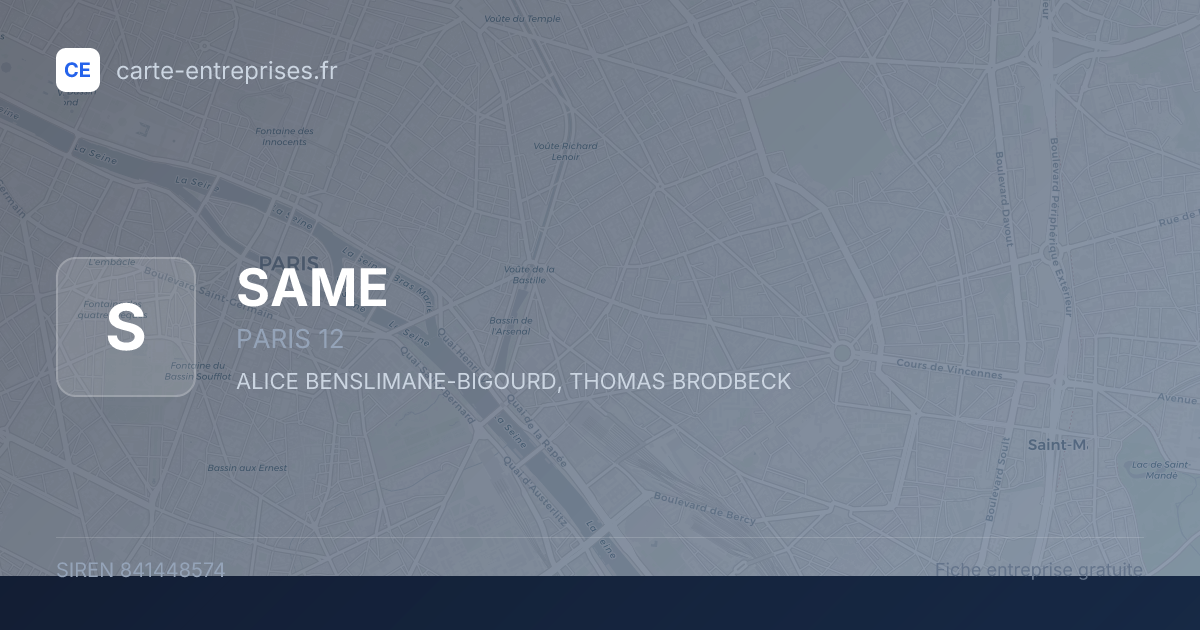 SAME — 841448574 — fiche entreprise