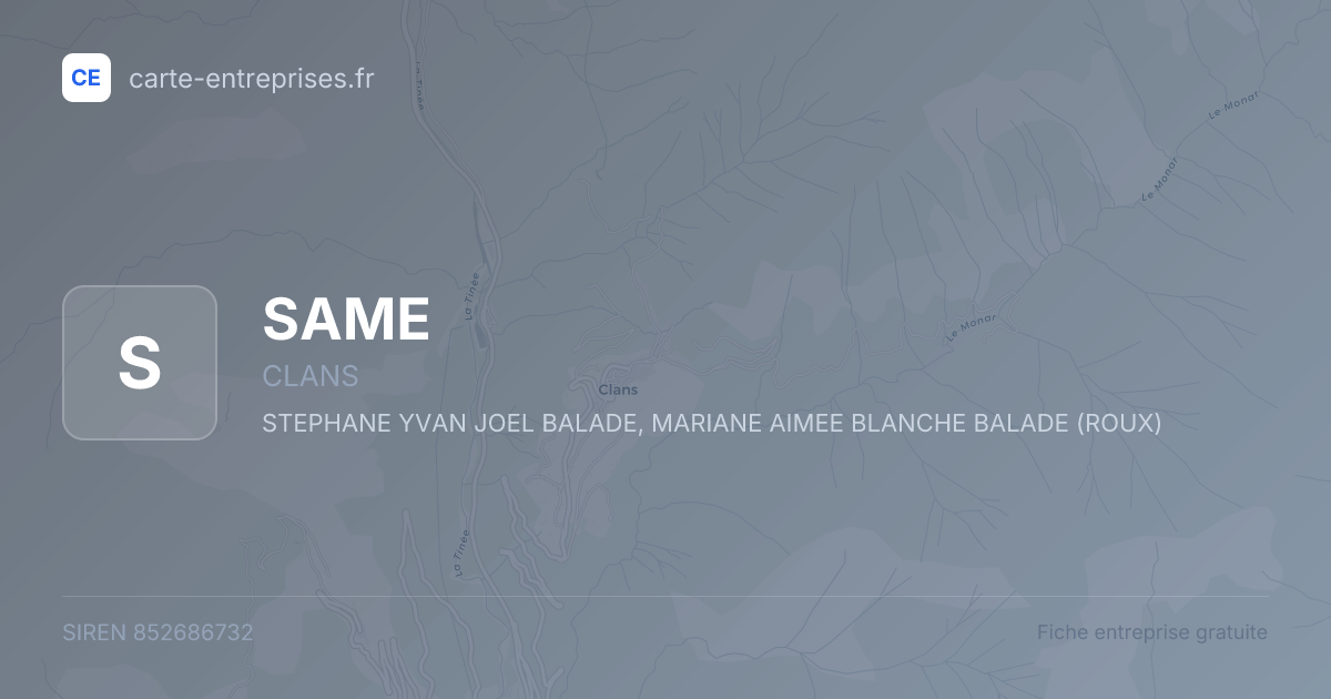SAME — 852686732 — fiche entreprise
