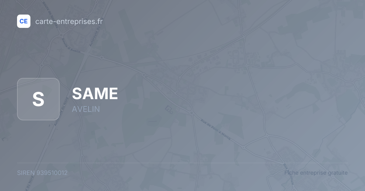 SAME — 939510012 — fiche entreprise