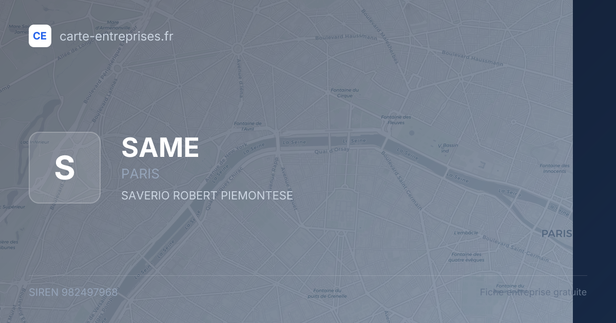 SAME — 982497968 — fiche entreprise