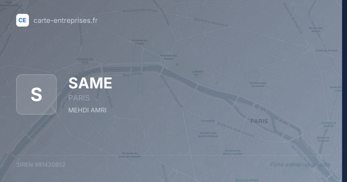 SAME — 991420852 — fiche entreprise
