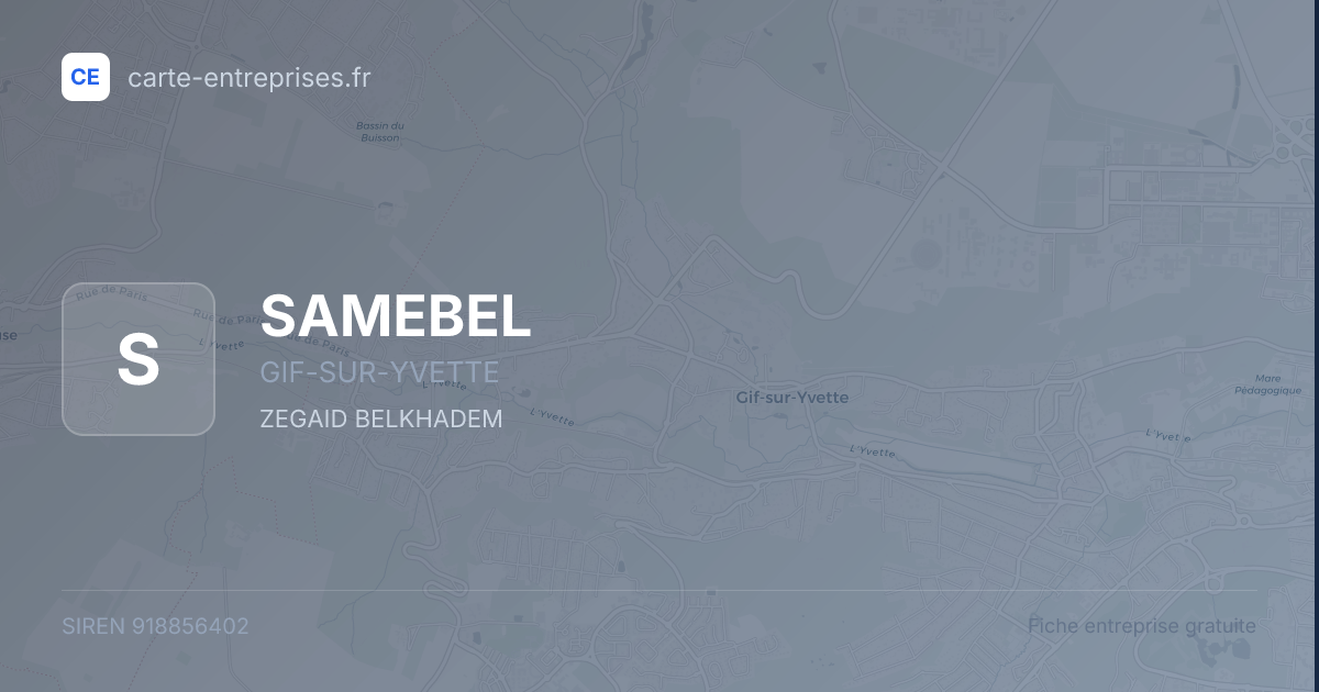 SAMEBEL — 918856402 — fiche entreprise