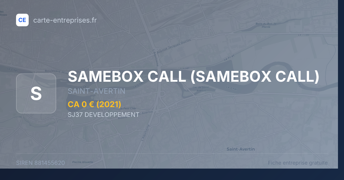 SAMEBOX CALL — 881455620 — fiche entreprise